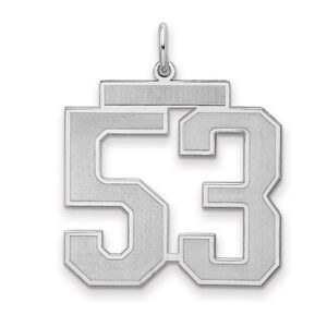 Sterling Silver, Jersey Collection, Large Number 53 Pendant